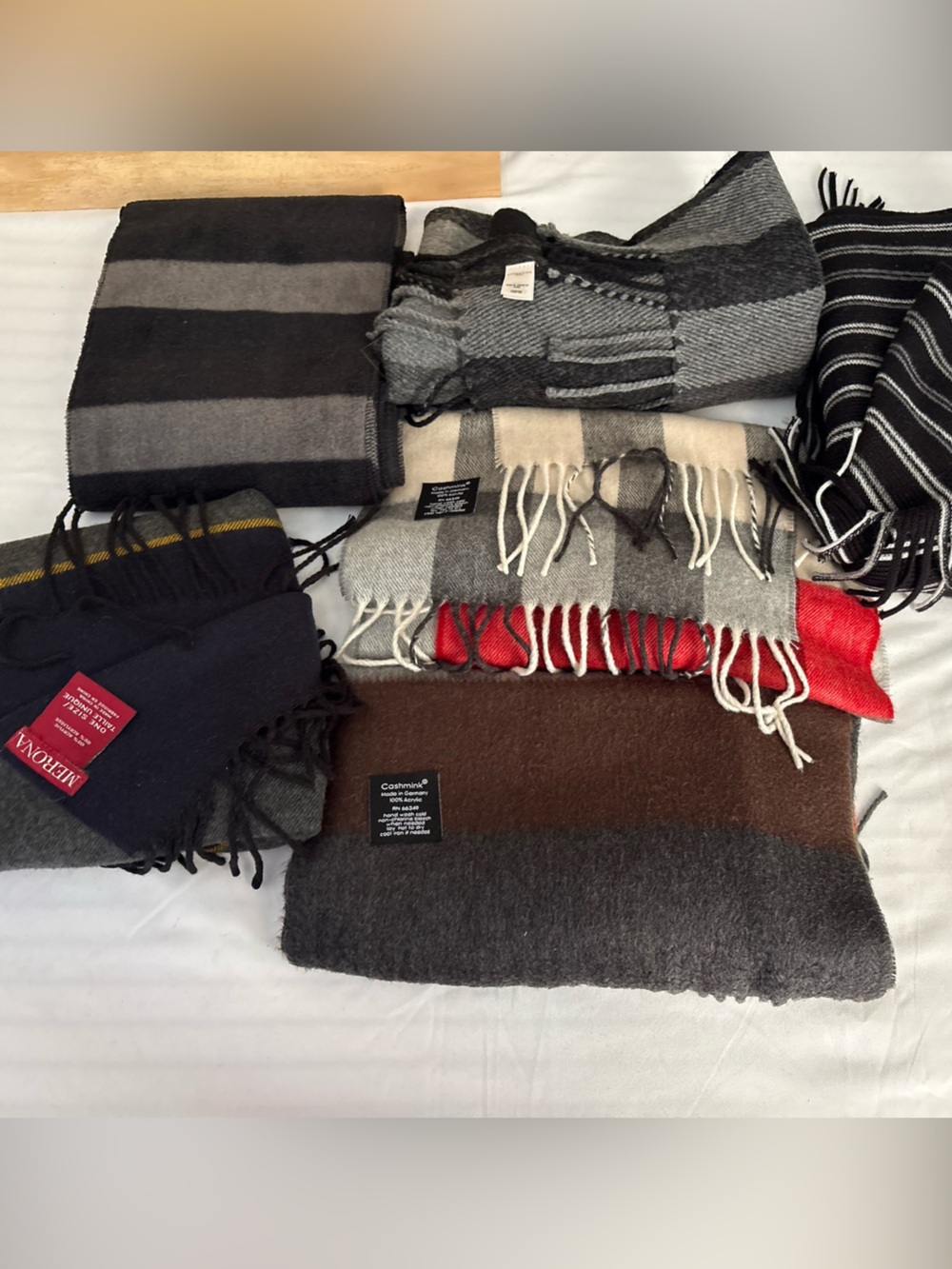 Merona Men's Grey and Black Stripe Scarf - Soft Everyday Layering